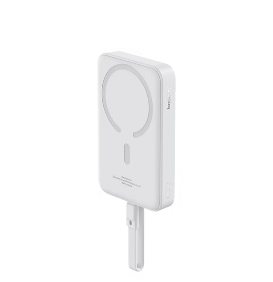 Baseus Mini Power Bank Magnético 10,000mAh – Carga Rápida con Cable USB-C Integrado
