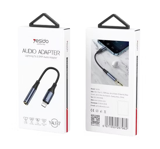 Adaptador Jack 3.5mm a Lightning Yesido – Audio Premium en Dispositivos Apple