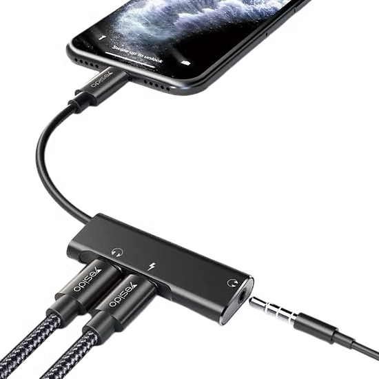 Adaptador Lightning 3 en 1 Yesido YAU13 – Carga, Audio y Flexibilidad en un Solo Accesorio