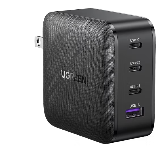 Cargador UGREEN GAN 65W | 3 USB-C + 1 USB-A | Carga Rápida y Compacta
