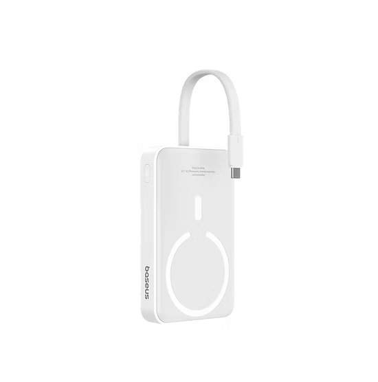 Baseus Mini Power Bank Magnético 10,000mAh – Carga Rápida con Cable USB-C Integrado