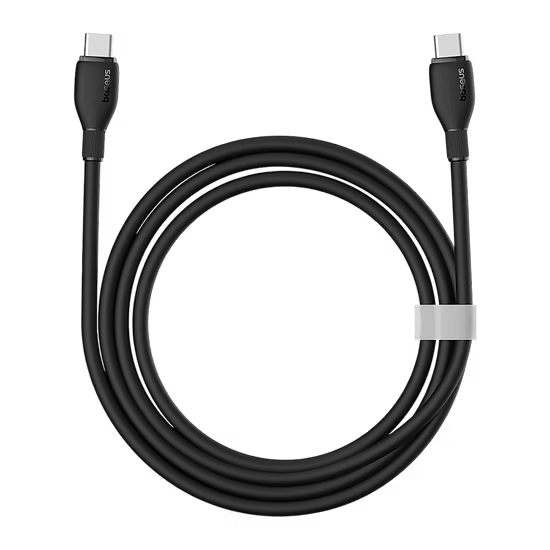 Baseus Pudding Cable Type-C a Type-C 100W (2M, Negro) – Carga Rápida y Flexibilidad Total