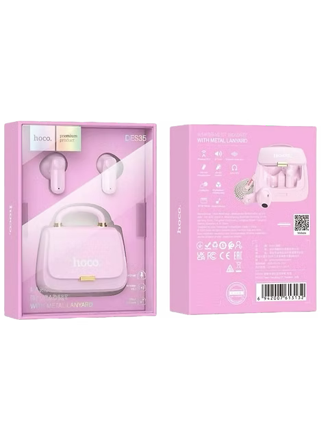 Audífonos Hoco PinkPouch DES35 - Diseño tipo Cartera con Bluetooth 5.3