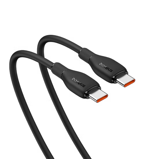 Baseus Pudding Cable Type-C a Type-C 100W (2M, Negro) – Carga Rápida y Flexibilidad Total