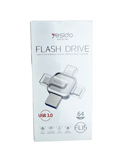 Flash Drive Multifuncional Yesido FL15 – 64GB de Memoria y Conectividad Total