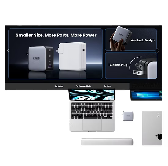 UGREEN Nexode 100W GaN | Cargador Rápido con 3 USB-C + 1 USB-A