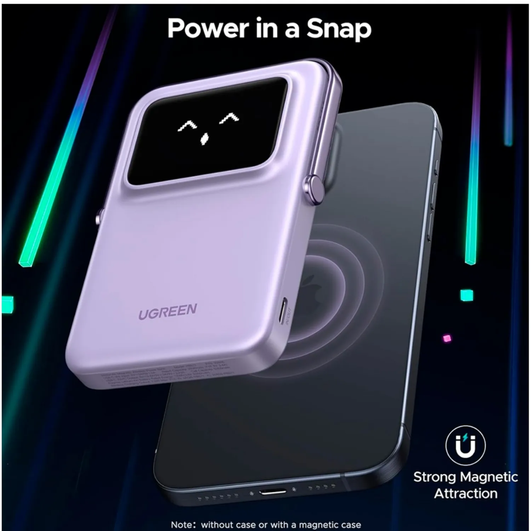 UGREEN Uno Magnetic Wireless Power Bank 10000mAh - lila