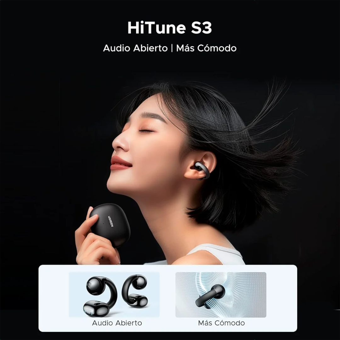 UGREEN HiTune S3 – Open Ear Clip Negro