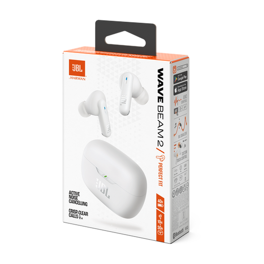 JBL Wave Beam 2 Blanco – Sonido potente ANC
