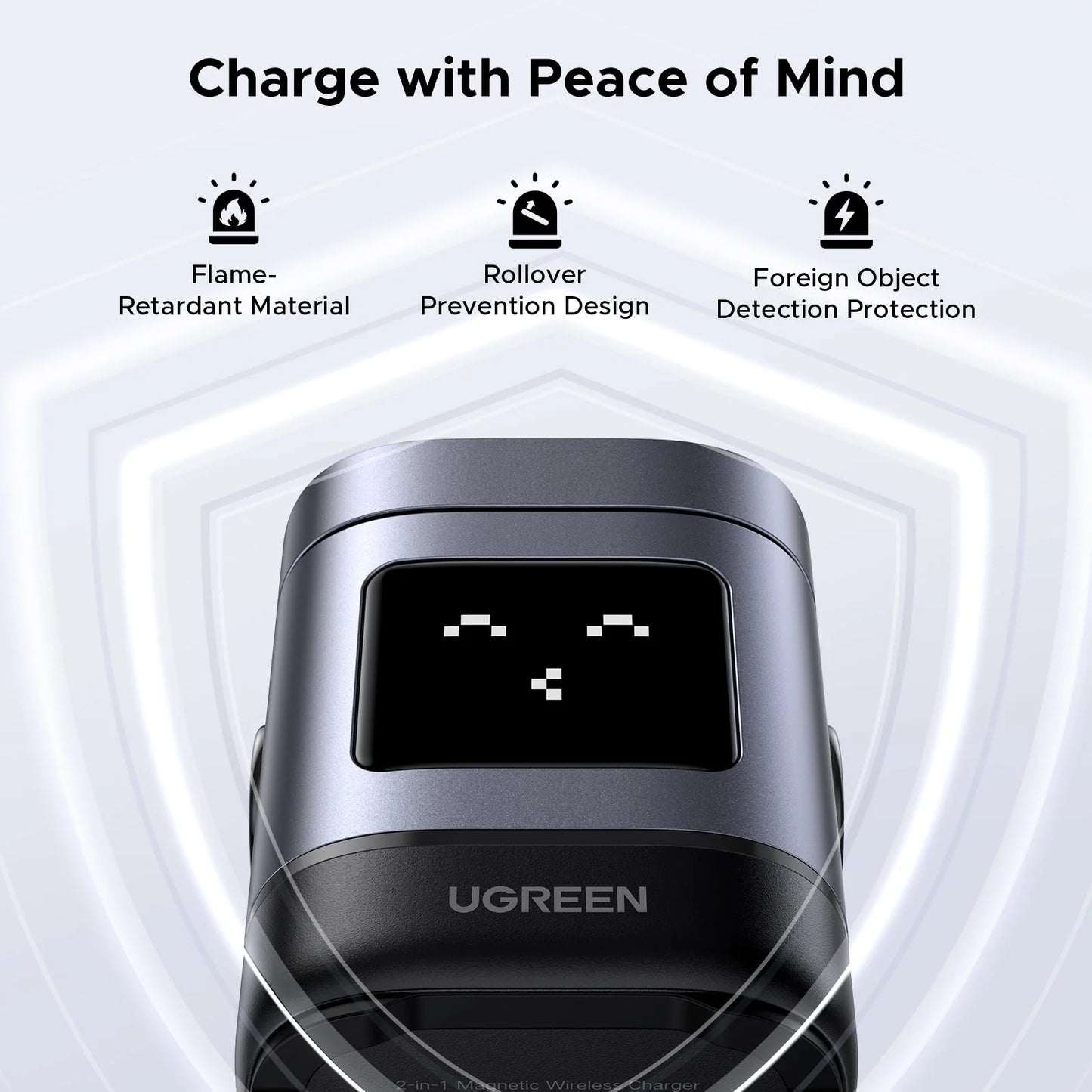 UGREEN Uno 2-in-1 Magnetic Wireless Charger 15W – Carga Múltiple con Estilo