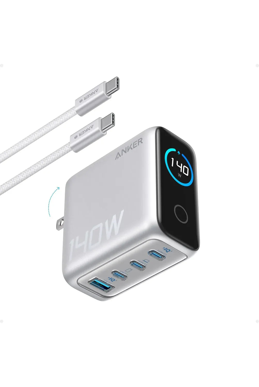 Cargador Anker 140W GaN 4N1 PD 3.1 - SILVER