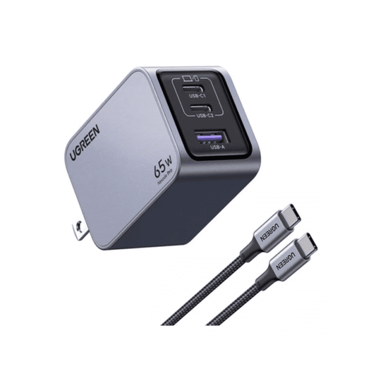 UGREEN Nexode 65W GaN — Cargador Rápido 3 Puertos - X755