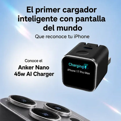 Cargador Anker Nano 45w con pantalla - Negro