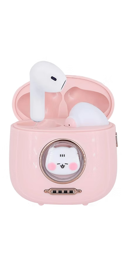 Audífonos Kawai Diseño Gatito 🐱 Bluetooth 5.1 con Estuche Carga