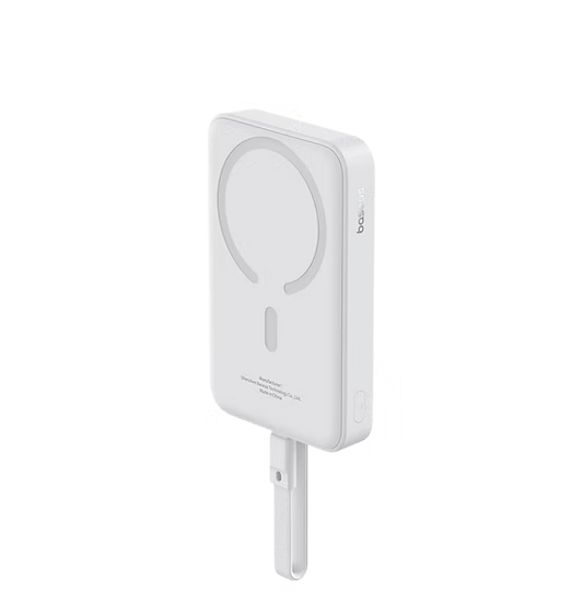 Baseus Mini Power Bank Magnético 10,000mAh – Carga Rápida con Cable USB-C Integrado