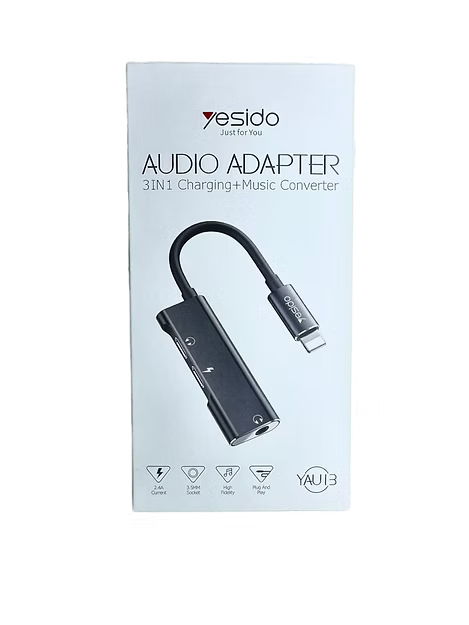 Adaptador Lightning 3 en 1 Yesido YAU13 – Carga, Audio y Flexibilidad en un Solo Accesorio