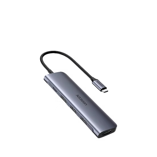 Adaptador UGREEN 5 en 1 USB-C | HDMI 4K, 3 USB 3.0, Carga Tipo C