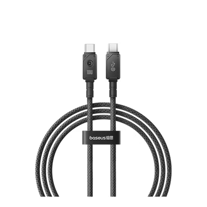 Baseus Cable Unbreakable Type-C a Type-C 100W (2M, Negro) – Carga Rápida y Ultra Resistente