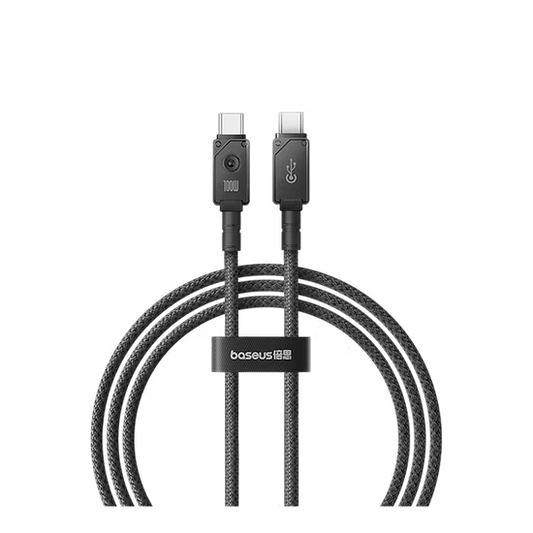 Baseus Cable Unbreakable Type-C a Type-C 100W (2M, Negro) – Carga Rápida y Ultra Resistente