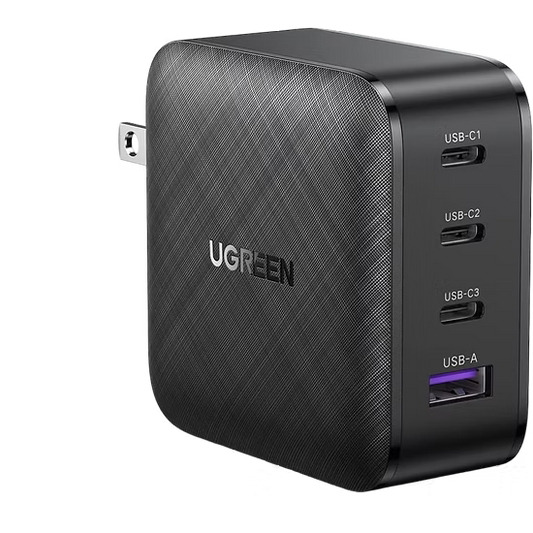 Cargador UGREEN GAN 65W | 3 USB-C + 1 USB-A | Carga Rápida y Compacta