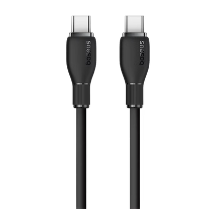 Baseus Pudding Cable Type-C a Type-C 100W (2M, Negro) – Carga Rápida y Flexibilidad Total