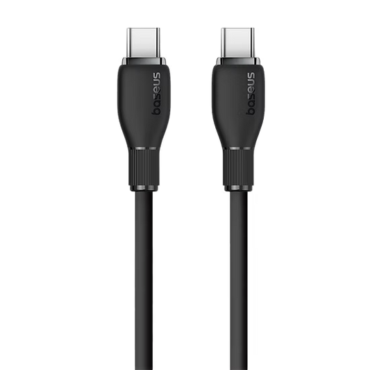 Baseus Pudding Cable Type-C a Type-C 100W (2M, Negro) – Carga Rápida y Flexibilidad Total