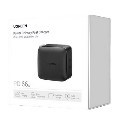 Cargador UGREEN PD 66W | 2 Puertos USB-C | Carga Rápida y Compacta