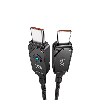 Baseus Cable Unbreakable Type-C a Type-C 100W (2M, Negro) – Carga Rápida y Ultra Resistente