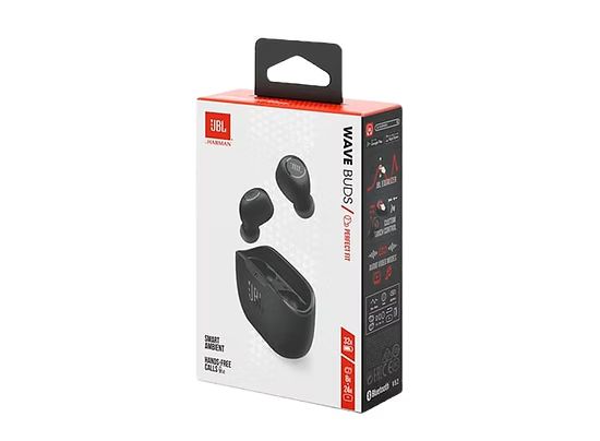 JBL Wave Buds Negro – ¡Sonido potente y libertad total!