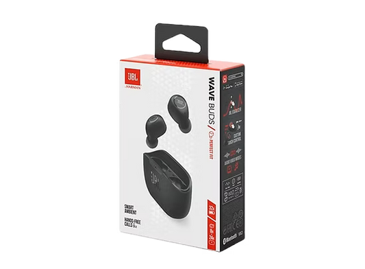 JBL Wave Buds Negro – ¡Sonido potente y libertad total!