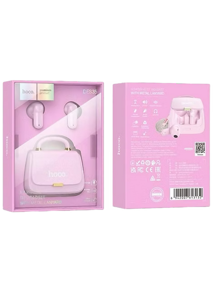 Audífonos Hoco PinkPouch DES35 - Diseño tipo Cartera con Bluetooth 5.3