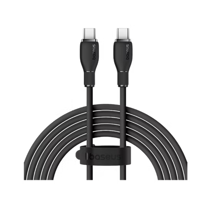 Baseus Pudding Cable Type-C a Type-C 100W (2M, Negro) – Carga Rápida y Flexibilidad Total