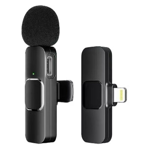 Micrófono Inalámbrico K9 con Receptor Lightning – Audio Claro y Portátil