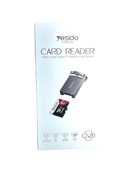 Lector de Memorias USB Premium Yesido GS20 – Compacto, Rápido y Elegante