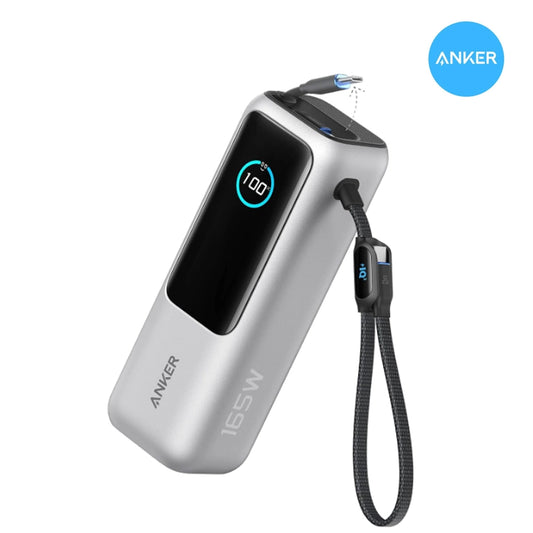 Cargador portatil Anker 165w 25000mAh con cable incorporado -  Plata