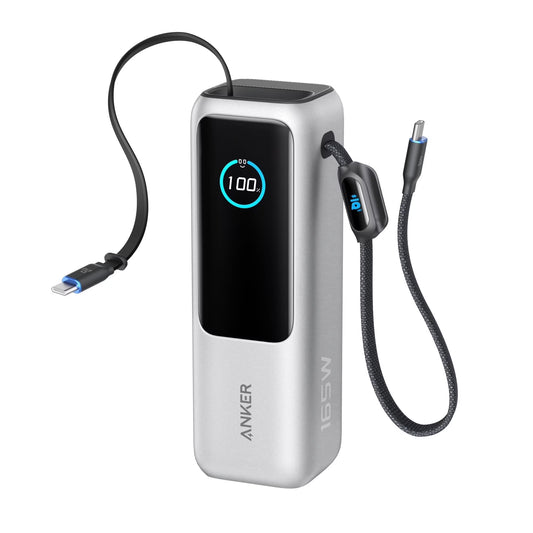 Cargador portatil Anker 165w 25000mAh con cable incorporado -  Plata