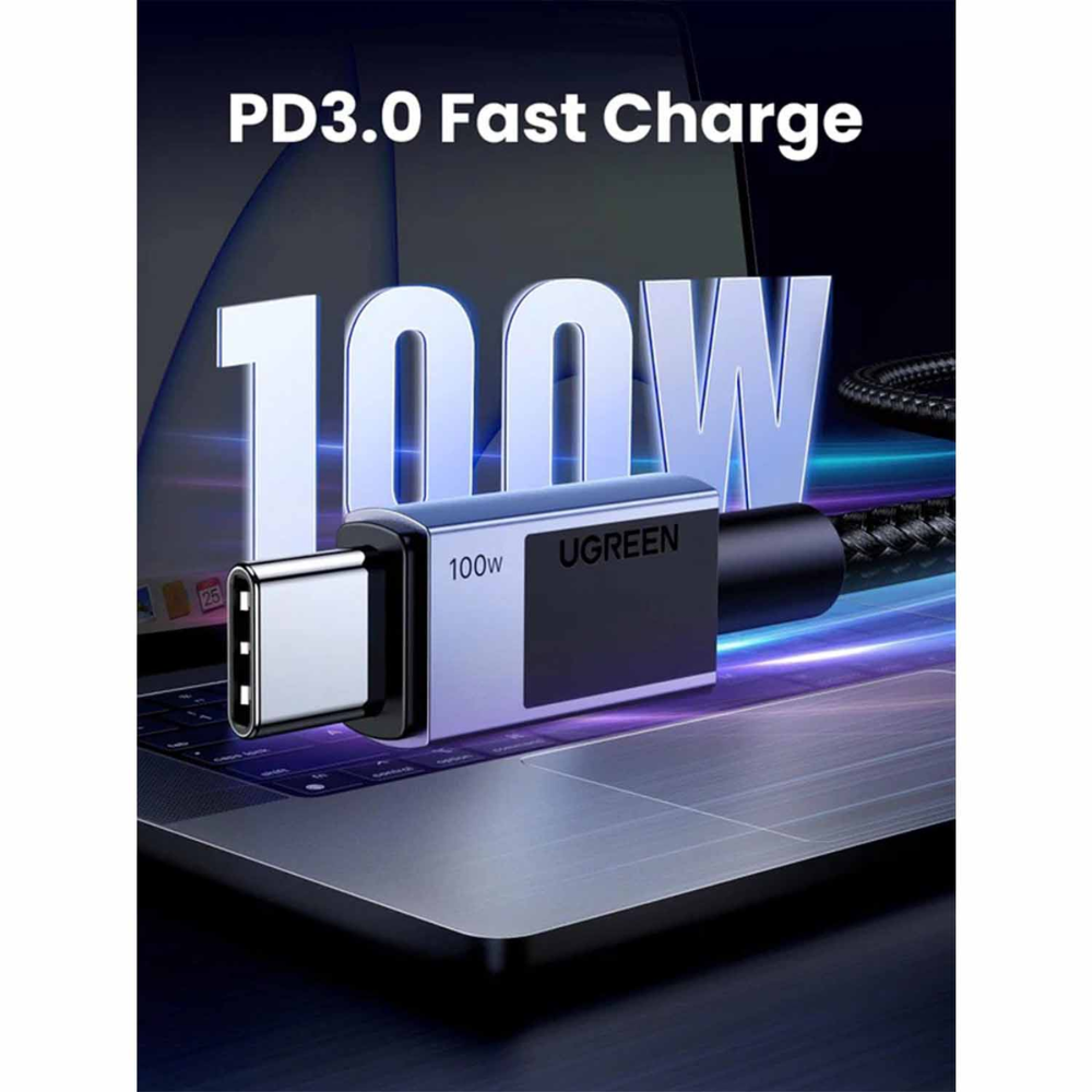Cable UGREEN de Carga Rápida USB-C a USB-C 100W 1M L512 Negro