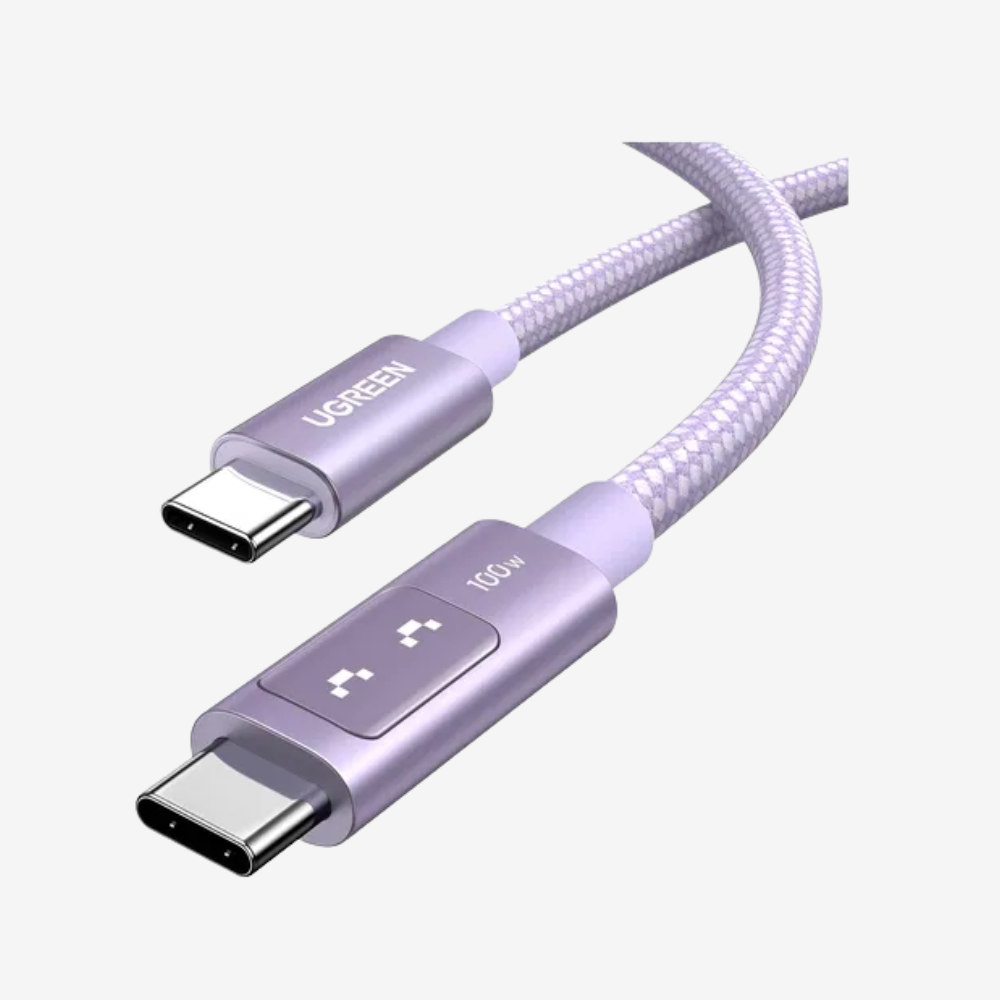 UGREEN USB-C a USB-C 100W LILA – Cable Trenzado L509 65092