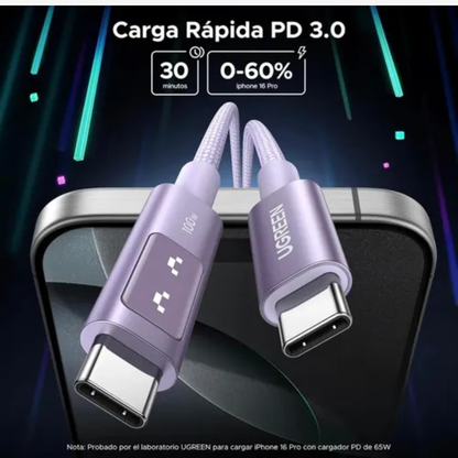 UGREEN USB-C a USB-C 100W – Cable Trenzado