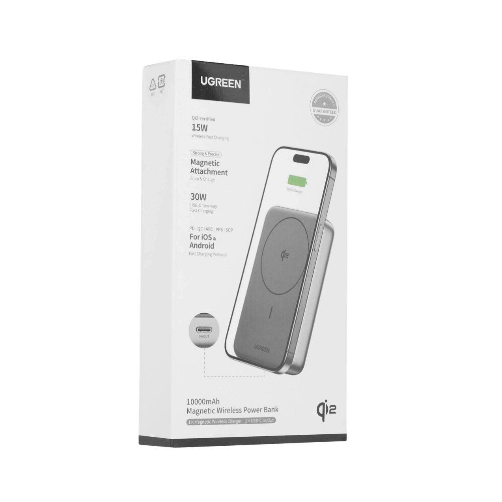 Cargador portátil magnético UGREEN 10000 mAh, Qi2 15w - PB761 45763