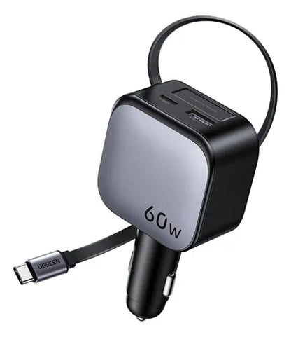 UGREEN Nexode Car Charger 60W con Cable Retráctil (EC602 55212B)