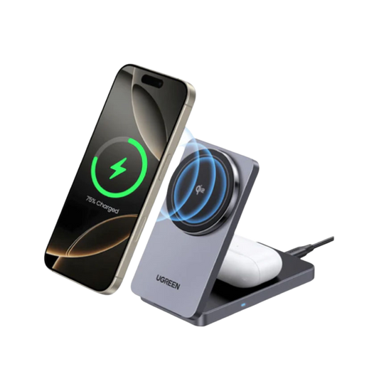 Cargador Inalámbrico UGREEN Qi2 2 en 1 MagSafe