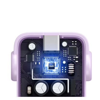UGREEN Cargador Robot 65W (3 Puertos: 2USB-C + 1USB-A)Lila