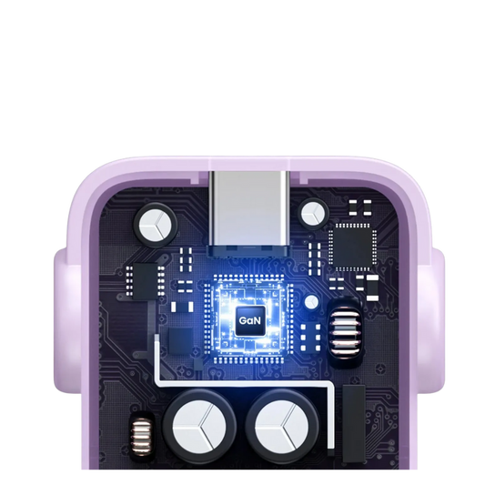 UGREEN Cargador Robot 65W (3 Puertos: 2USB-C + 1USB-A)Lila