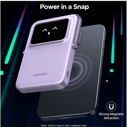 UGREEN Uno Magnetic Wireless Power Bank 10000mAh - lila