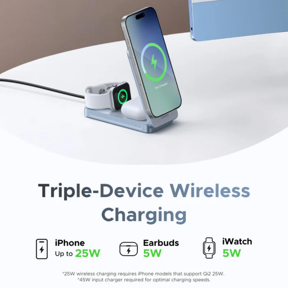 UGREEN MagFlow 3-in-1 Magnetic Wireless Charger Qi2