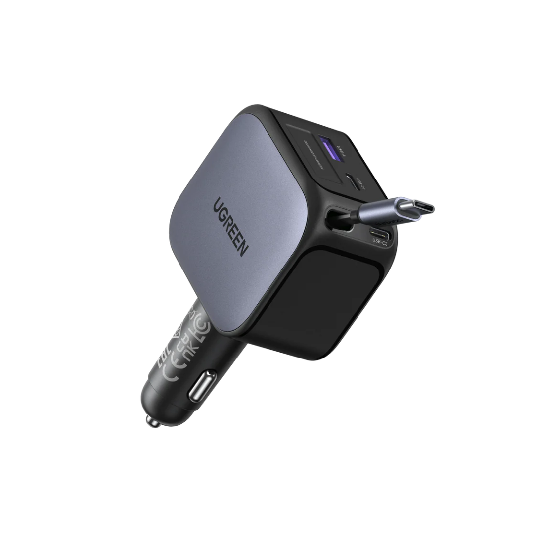 Cargador de auto UGREEN Nexode 145W con Cable Retráctil  (EC604 55910B)
