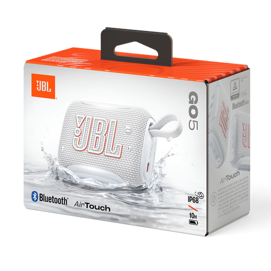 JBL Go 5 Blanco – Tamaño compacto, sonido gigante