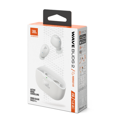 JBL Wave Buds Blanco – ¡Sonido potente y libertad total!