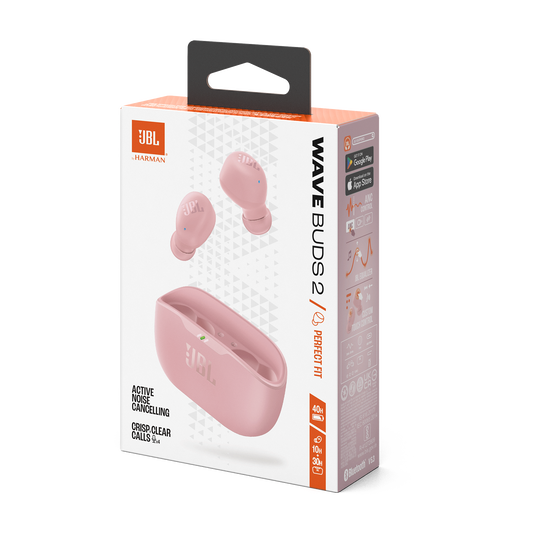 JBL Wave Buds 2 Rosado – Sonido potente ANC